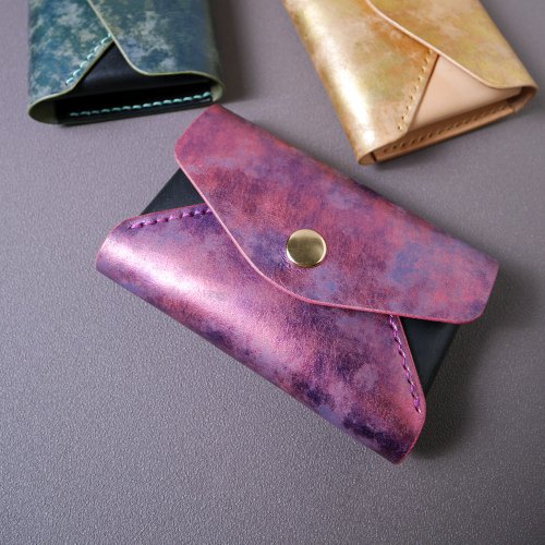 Ample Leather 華麗大容量名片夾 - 紫水晶 免費客製烙印