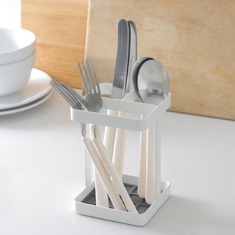 Out of print Japan Frost Mountain Iron Knife and Fork Storage Rack - White - ตะเกียบ - โลหะ ขาว