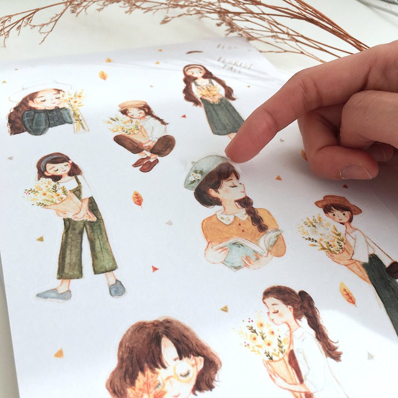 / Washi Stickers / Florist Fall / - สติกเกอร์ - กระดาษ 