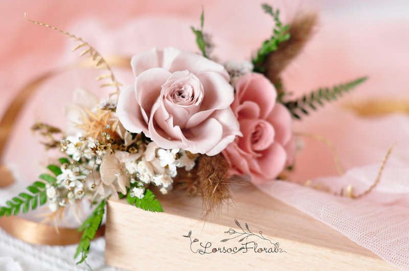 Exquisite eternal flower wrist flower bride's wrist flower bridesmaid's wrist flower wedding wrist flower - Corsages - Plants & Flowers Pink