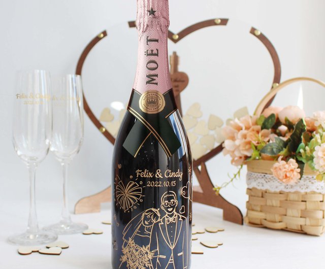 Original gift box] Customized Moet birthday wedding champagne gift  customized portrait logo hand-carved - Shop dyow520 Wine, Beer & Spirits -  Pinkoi