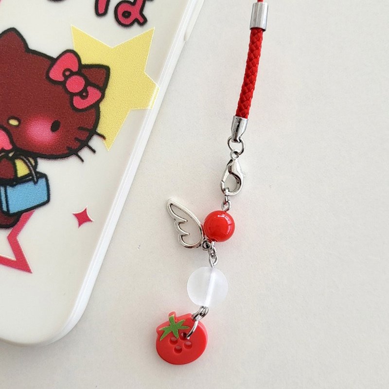 Red tomato key ring - 鑰匙圈/鑰匙包 - 壓克力 紅色