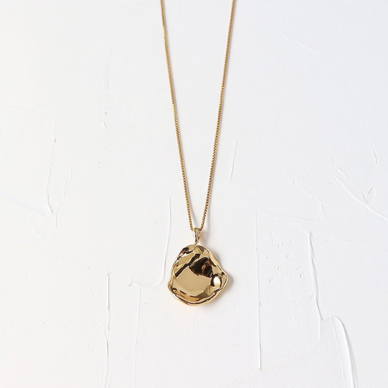 珍珠型項鍊(鍍18K金/純銀) - 項鍊 - 純銀 金色