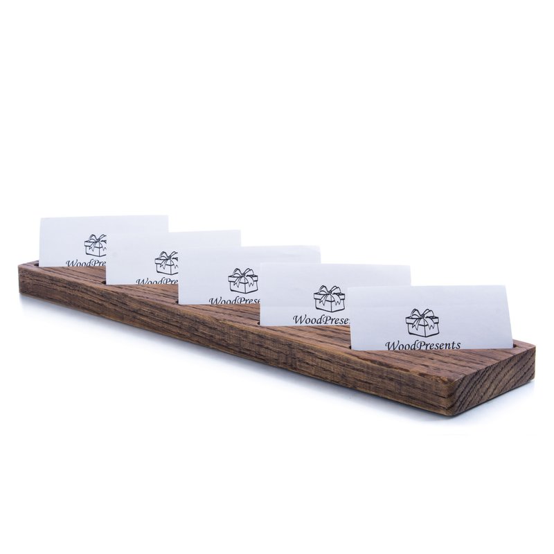 Wooden multiple business card holder Greeting card stand Gift for men women - 名片架/名片座 - 木頭 