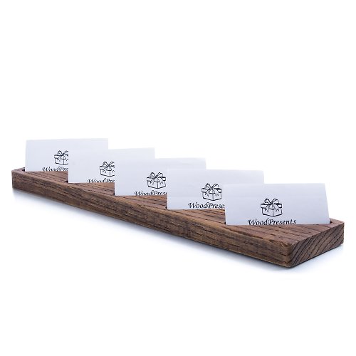 WOODPRESENTS Wooden multiple business card holder Greeting card stand Gift for men women