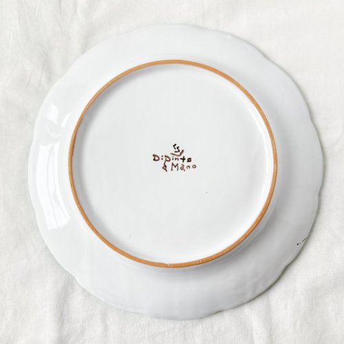 絵皿 26cm マヨリカ焼き イタリア陶器 レモン柄 ディナー皿