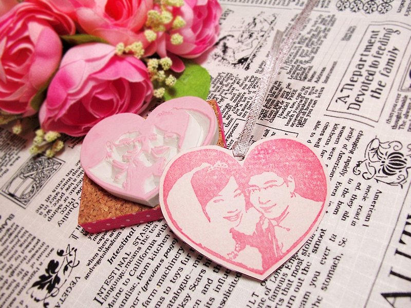 Apu手工章 定制化情侶 婚禮照片人像印章 礼品 客制 订制 - 印章/印台 - 橡膠 