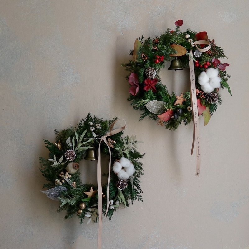 [Meet Eternity] Winter Love Diary, a total of 2 types of everlasting cedar Christmas wreaths imported from Japan - Dried Flowers & Bouquets - Plants & Flowers 