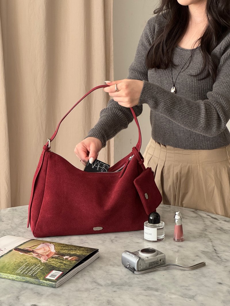 韓國 The Ally | ARDEN BAG | 手袋 單肩包 - 手提包/手提袋 - 人造皮革 紅色
