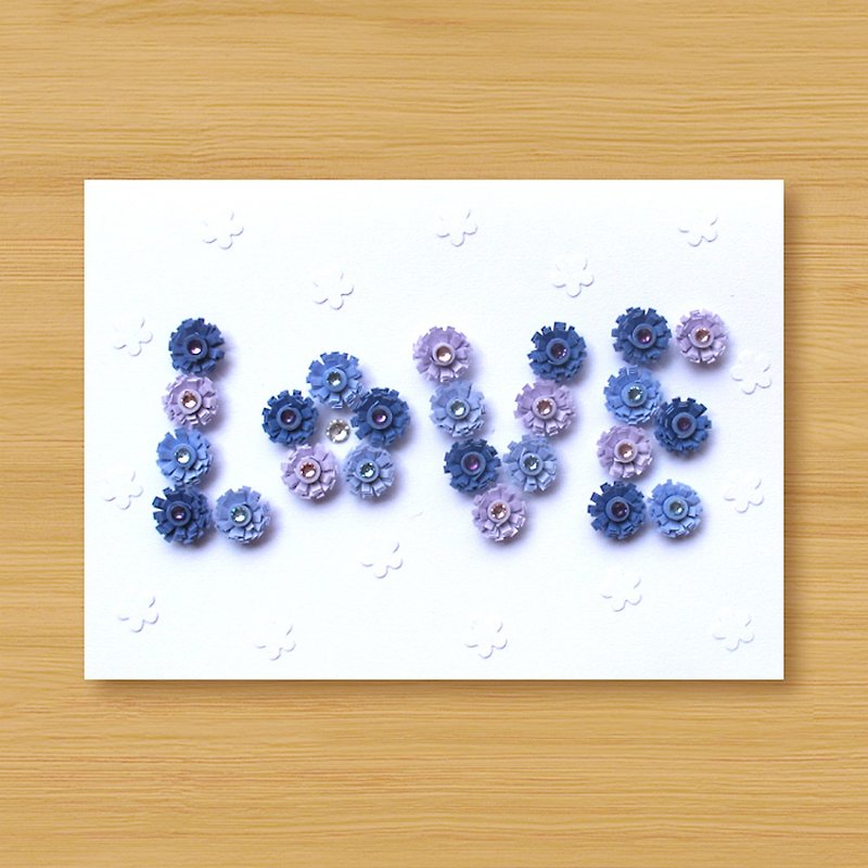 (3 styles to choose from) Handmade Rolled Paper Card _ Flower Pattern Love-Valentine Card - Cards & Postcards - Paper Purple