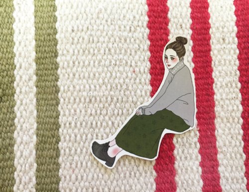 ベジタリアンステッカー簡単な生活単一の女の子 - パイン