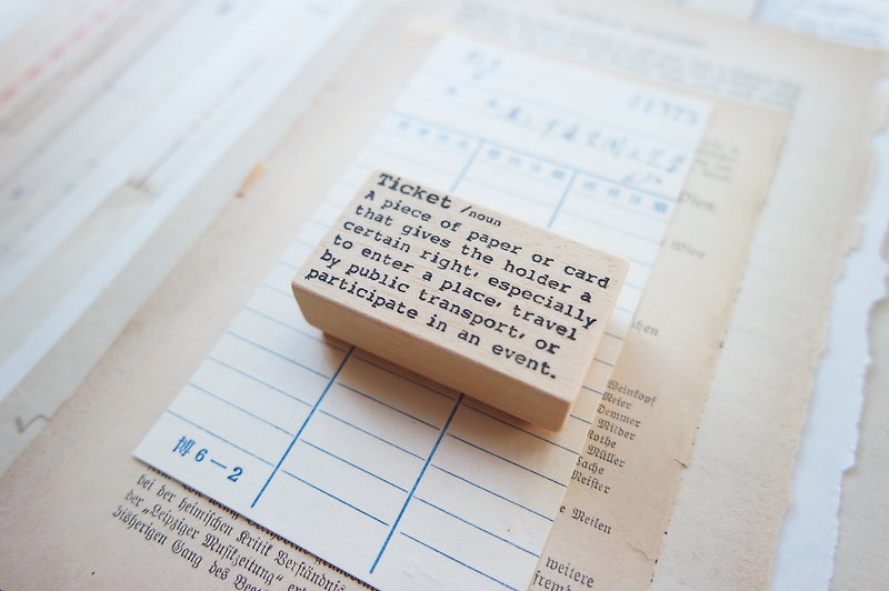 Dictionary series - Ticket - Stamps & Stamp Pads - Wood 