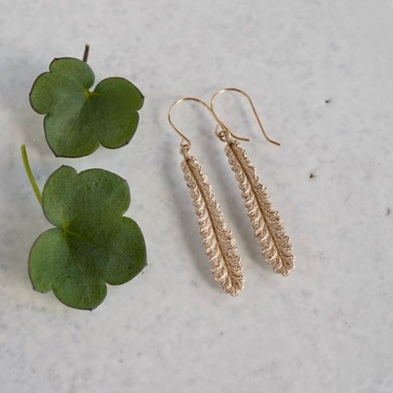 Lavender leaf earrings [EP056K10] - 耳環/耳夾/耳骨夾 - 其他金屬 