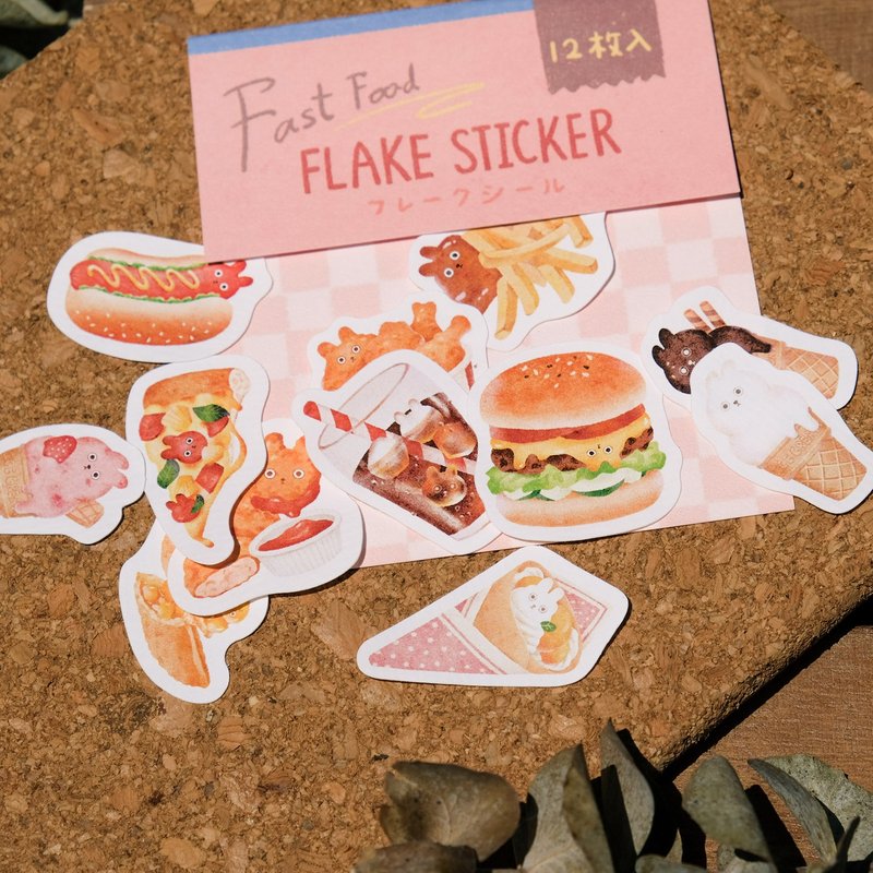 Sticker Pack-Rabbit Food-Fast Food - สติกเกอร์ - กระดาษ ขาว