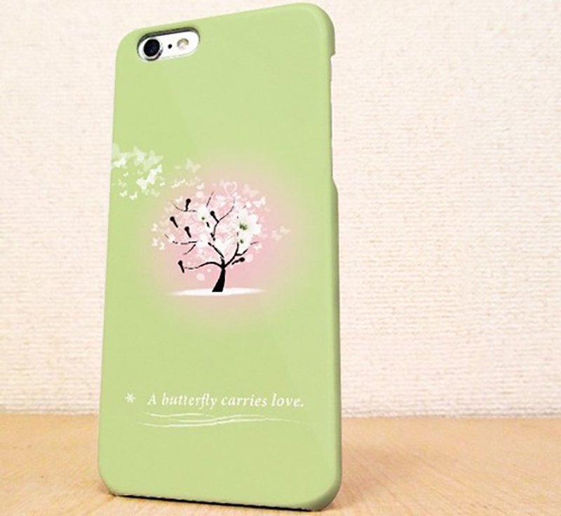 Free shipping ☆ Flower butterfly style smartphone case - Phone Cases - Plastic Green