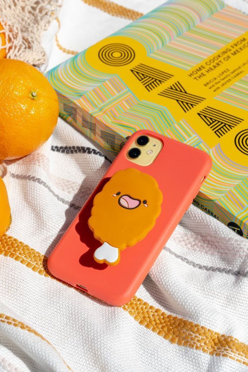 炸雞腿手機支架 / 追劇神器 - 手機配件 - 矽膠 橘色