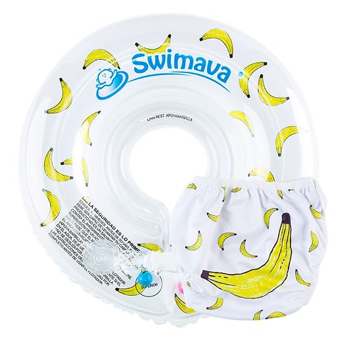 Swimava 台灣總代理 英國Swimava G1+S1 香蕉嬰兒游泳脖圈/尿褲套裝組-標準尺寸