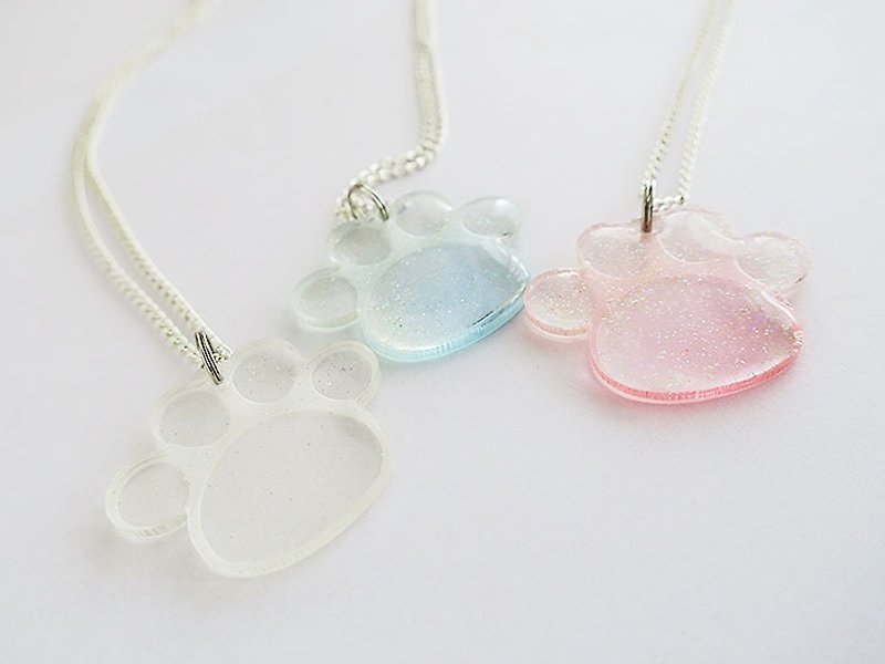 Glitter paws necklace - Necklaces - Other Materials Multicolor