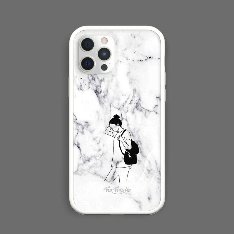 女の子の大理石の電話ケース/RhinoShieldカスタム/iPhone - スマホケース・カバー - プラスチック グレー