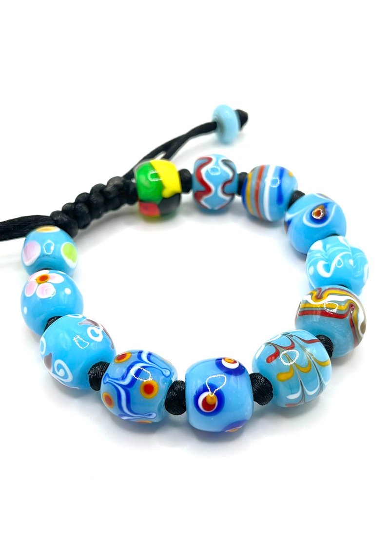 Turquoise blue. Glaze exquisite bracelet - สร้อยข้อมือ - กระจกลาย 