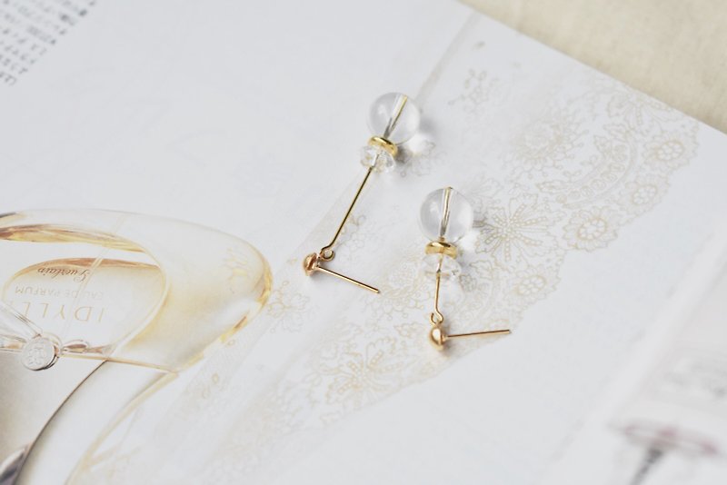 Zhu.handcrafted earrings- crystal - ต่างหู - หิน 