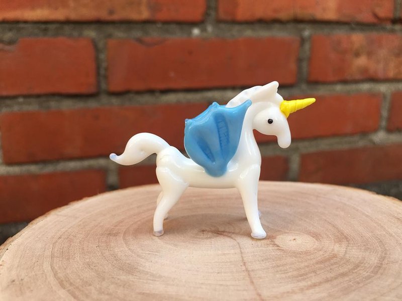 手工玻璃 獨角獸 獨角馬 - 擺飾/家飾品 - 玻璃 白色