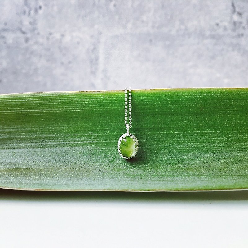 925 sterling silver [olivine necklace] - Necklaces - Paper Green