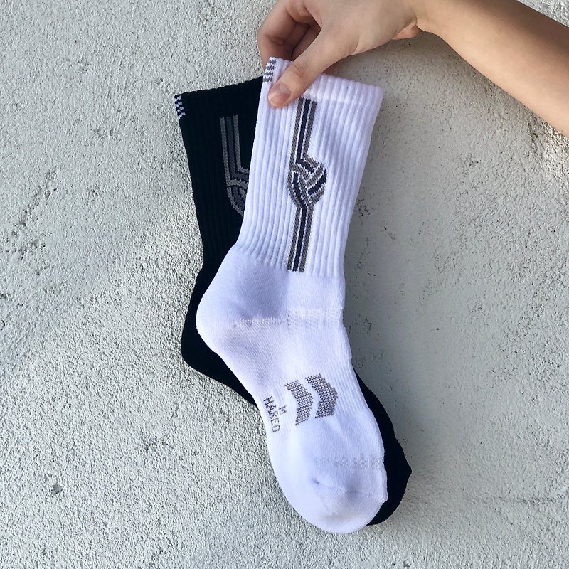 【Volleyball Socks CLASSIC】 - ถุงเท้า - ผ้าฝ้าย/ผ้าลินิน ขาว