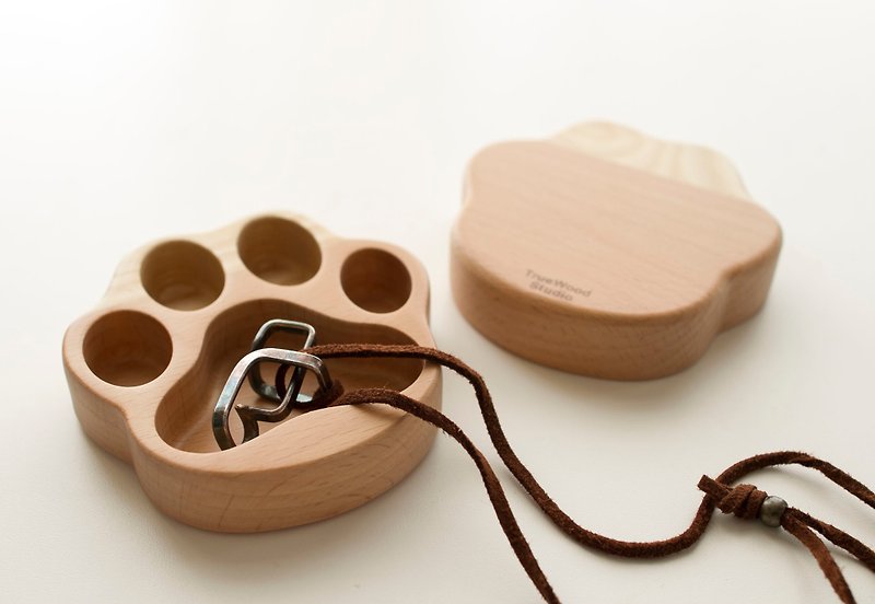 肉球置物盒 Wood box (Paw) - 居家收納/收納盒/收納用品 - 木頭 