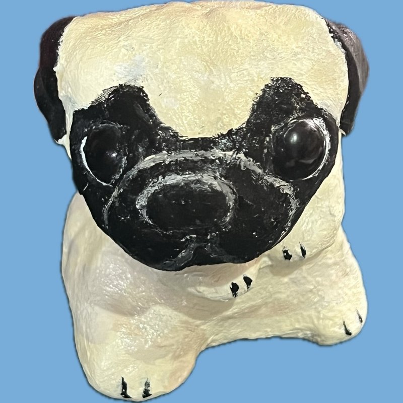 CLAY PET Pug Dog Designed by Angela Lao ANWA CLAY - Items for Display - Clay Khaki