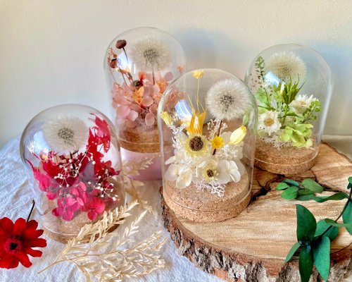 鯉花 Koiflora life 蒲公英之國 ∣永生花玻璃盅∣情人節紀念日∣母親節∣畢業季