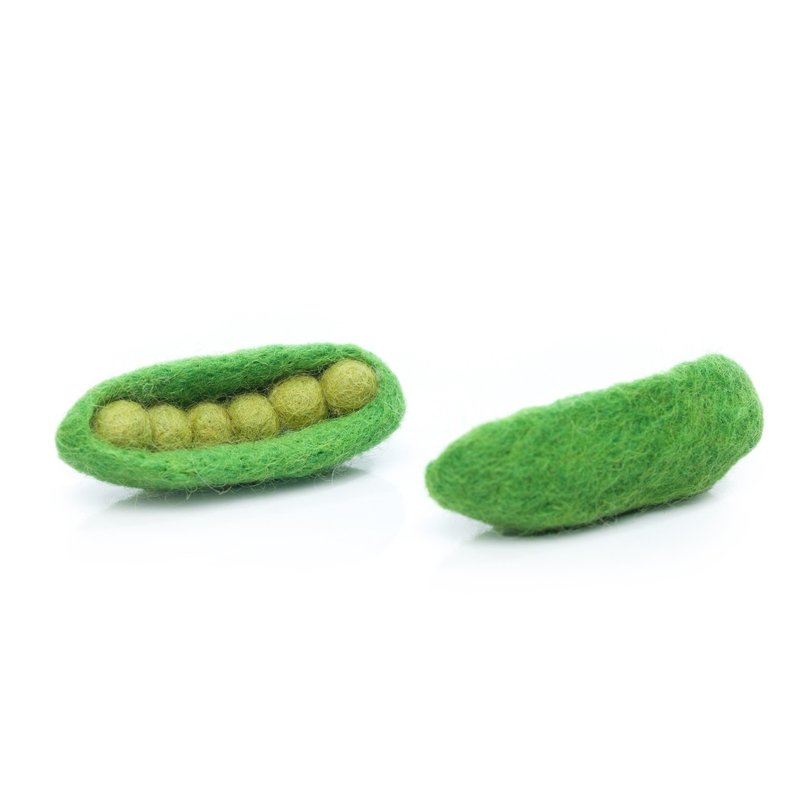 Handmade wool felt peas - Kids' Toys - Wool Green