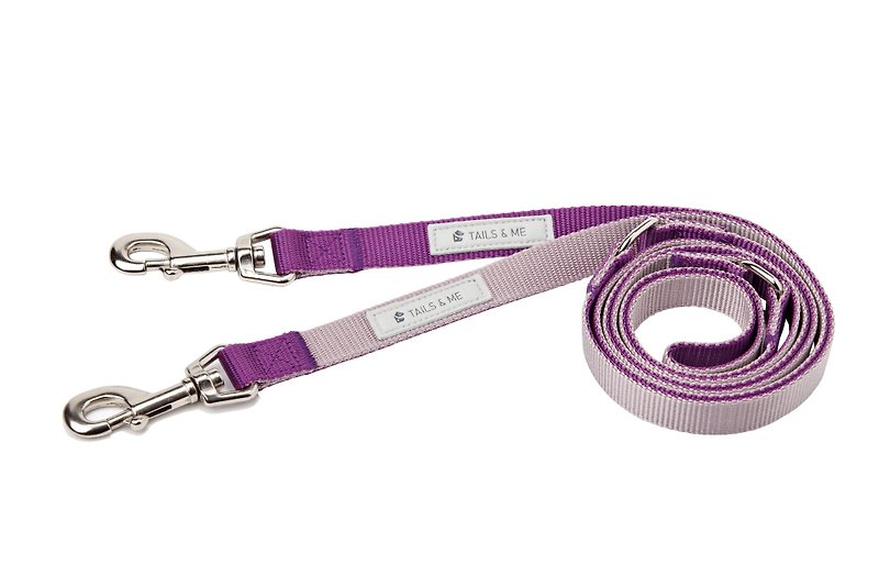 [Tail and me] multi-function two-color standard stretch rope deep purple / gray purple M - Collars & Leashes - Nylon 