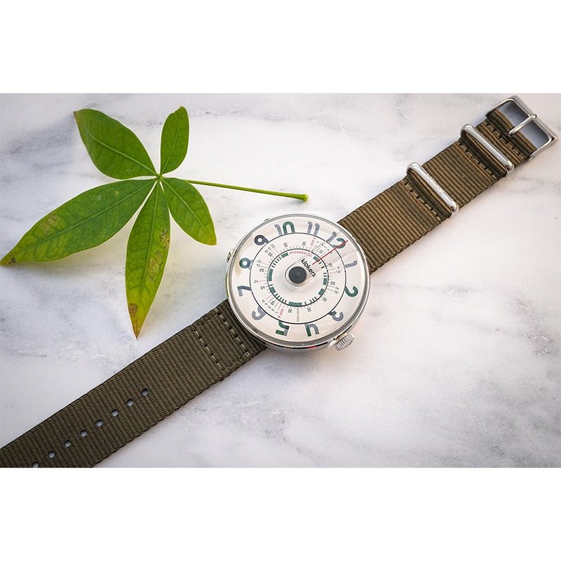 KLOK-01-H3 green word watch + single-turn nylon strap_increase the size and get a free original bracelet - นาฬิกาผู้ชาย - วัสดุอื่นๆ สีเขียว