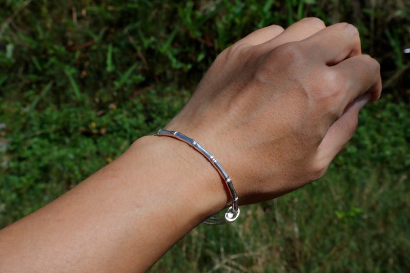 [Customized] Bamboo Bracelet | 999 Sterling Silver | Purely Handmade | Adjustable Bracelet | Gift - Bracelets - Sterling Silver Silver