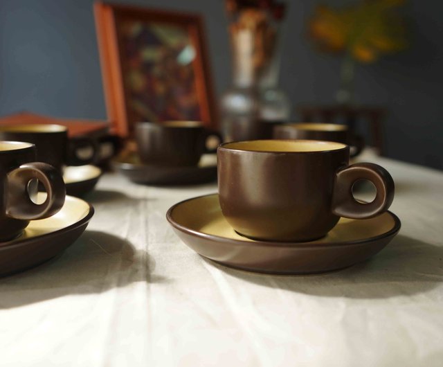 Japanese groceries - Wenqing Cafe Noritake FOLKSTONE Dark Brown Coffee Latte  Cup Set 3 Pieces - Shop imagetheoldstory Teapots & Teacups - Pinkoi