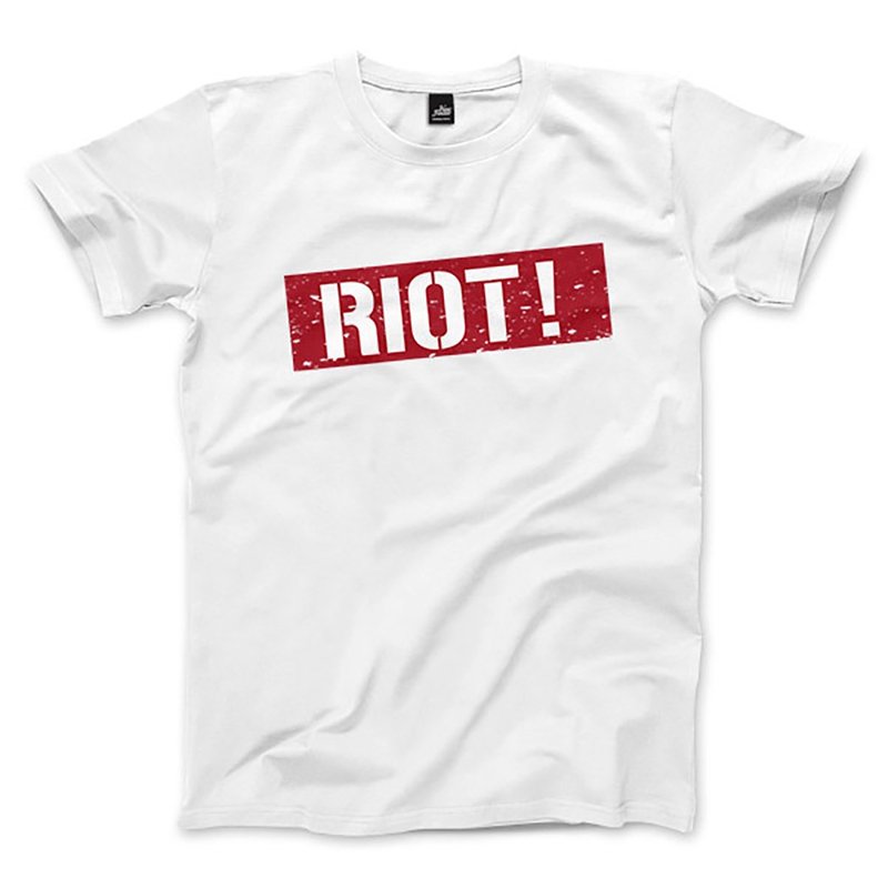 モブホワイト-ニュートラルTシャツ - Tシャツ メンズ - コットン・麻 ホワイト