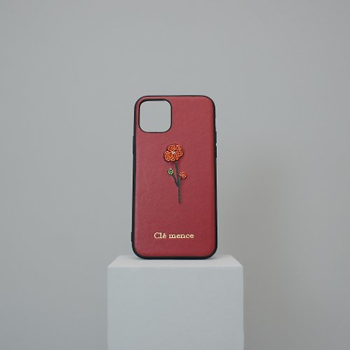 Clémence-Taiwandesign .刺繡/繡珠 罌粟花縫珠手機殼 iphone型號皆可訂製