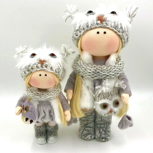 IlonaDollKingdom Rag doll owl, Snowy owl plush, Winter doll, Fabric puppe,Christmas Gift Wrapping