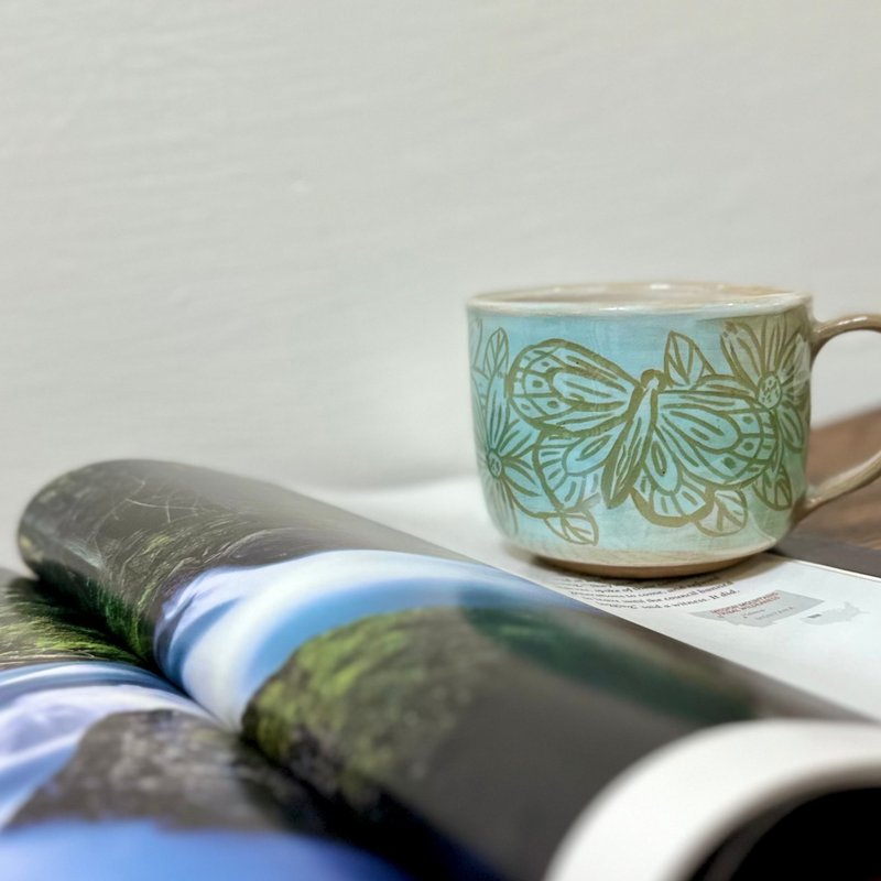 Handcrafted Ceramic Mugs - แก้วมัค/แก้วกาแฟ - ดินเผา สีเขียว