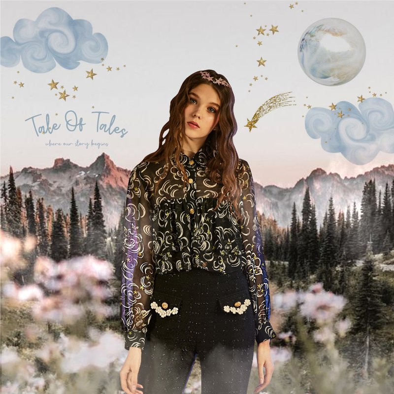 (size S)Little Angel Shirt - 女襯衫 - 棉．麻 