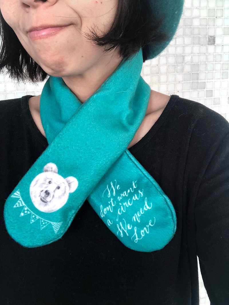 adc | Party Animals | Animals | Small Scarf (Bear) - Scarves - Polyester Green