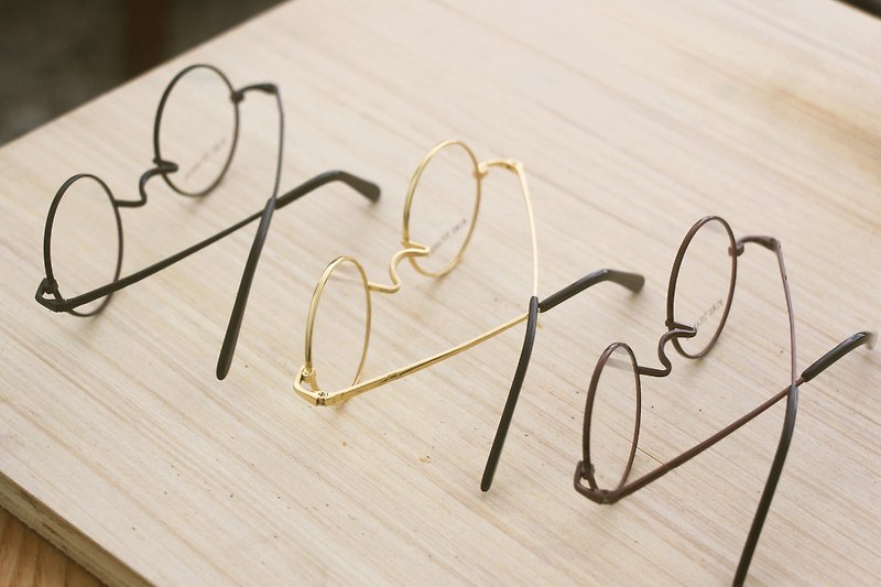 純鈦志摩款一山鼻橋眼鏡-深棕 | 文青 | 禮物 - 眼鏡/眼鏡框 - 貴金屬 咖啡色