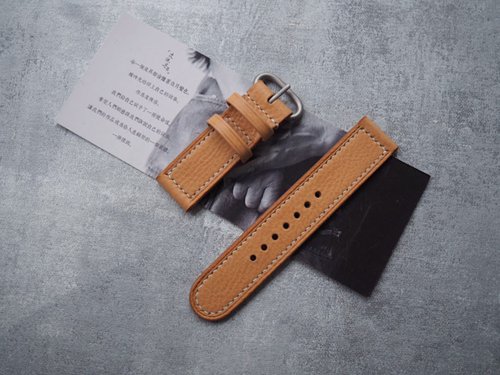 皮俠客PXK手工皮具 純手工牛皮摔紋原色錶帶 長度寬度可訂製 顏色款式可客製化刻字