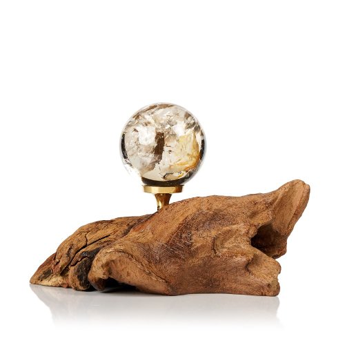 正佳珠寶 Gemsrich Jewelry 【正佳珠寶】膠花水晶 頂級茶阿賽膠花水晶 35.9mm 膠花水晶球
