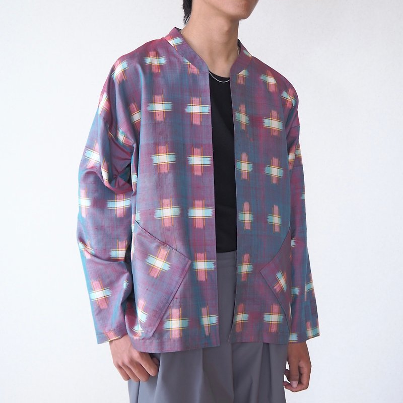 【日本製】exrtra long sleeve jacket, vintage Kimono jacket men, upcycle - Men's Coats & Jackets - Silk Multicolor
