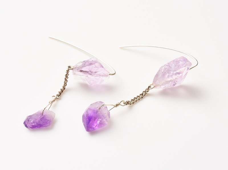 CP70 (Amethyst) - Earrings & Clip-ons - Other Metals Purple