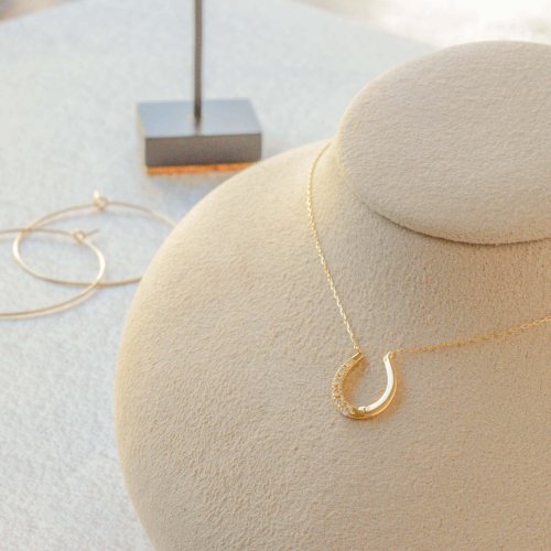 JEWELRY and PEARL FUKUDA 18K黃金 天然真鑽 鑽石項鍊 0.10carat 日本製造 日本直送