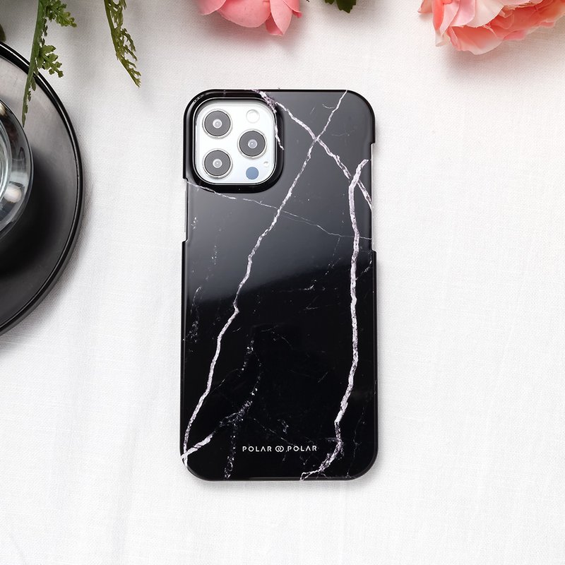 【秘密の暗い大理石】iPhone / Samsung ハード型スマホケース (カスタム) - スマホケース・カバー - プラスチック ブラック