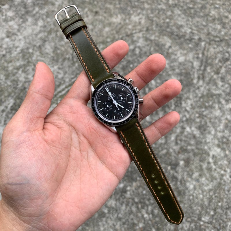 側縫線款 馬臀皮革錶帶 錶帶訂製 手工錶帶 rolex omega panerai - 錶帶 - 真皮 黑色